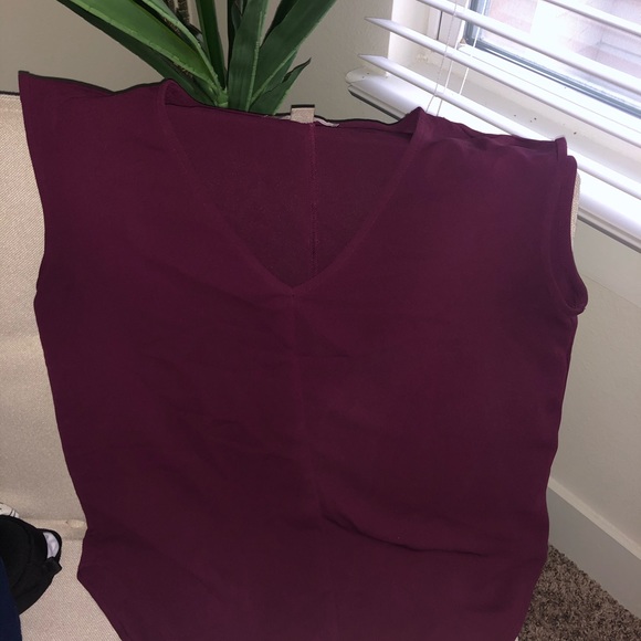 Wine color contemporary blouse - Picture 3 of 3